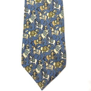Salvatore Ferragamo silk men’s horse neck tie